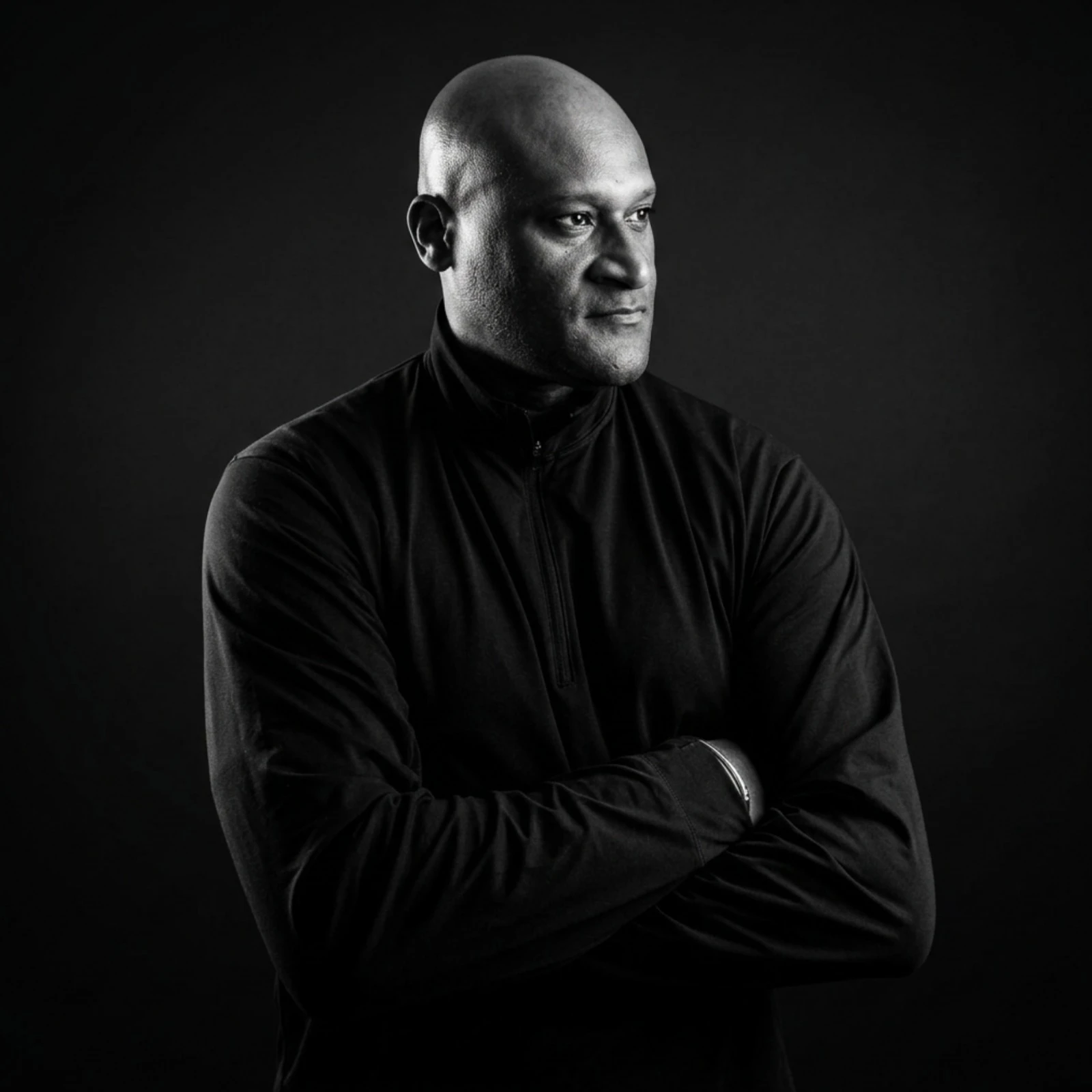 Winston Bogarde, portret in zwart-wit